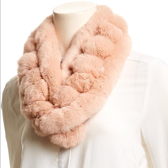 Adrienne Landau Accessories - Adrienne Landau Rose Real Dyed Rabbit Fur Scarf OS